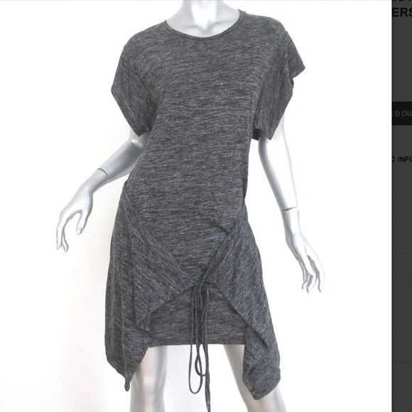 ISABEL MARANT ÉTOILE | Heathered Gray Tie-Waist T-Shirt Dress Size 36 - Picture 2 of 12
